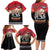 Russia Flag Red and Black Pullover Family Matching Long Sleeve Bodycon Dress and Hawaiian Shirt with Moscow Skyline Bear and Horse Design