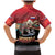 Russia Flag Red and Black Pullover Family Matching Mermaid Dress and Hawaiian Shirt with Moscow Skyline Bear and Horse Design