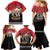 Russia Flag Red and Black Pullover Family Matching Mermaid Dress and Hawaiian Shirt with Moscow Skyline Bear and Horse Design
