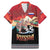 Russia Flag Red and Black Pullover Family Matching Mermaid Dress and Hawaiian Shirt with Moscow Skyline Bear and Horse Design