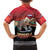 Russia Flag Red and Black Pullover Family Matching Off The Shoulder Long Sleeve Dress and Hawaiian Shirt with Moscow Skyline Bear and Horse Design