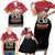 Russia Flag Red and Black Pullover Family Matching Short Sleeve Bodycon Dress and Hawaiian Shirt with Moscow Skyline Bear and Horse Design