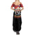 Russia Flag Red and Black Pullover Family Matching Summer Maxi Dress and Hawaiian Shirt with Moscow Skyline Bear and Horse Design
