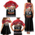 Russia Flag Red and Black Pullover Family Matching Tank Maxi Dress and Hawaiian Shirt with Moscow Skyline Bear and Horse Design