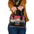 Russia Flag Red and Black Pullover Shoulder Handbag with Moscow Skyline Bear and Horse Design