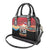 Russia Flag Red and Black Pullover Shoulder Handbag with Moscow Skyline Bear and Horse Design