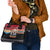 Russia Flag Red and Black Pullover Shoulder Handbag with Moscow Skyline Bear and Horse Design