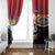 Russia Flag Red and Black Pullover Window Curtain with Moscow Skyline Bear and Horse Design
