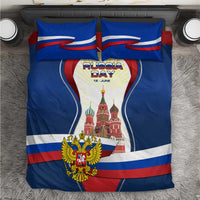 Russia Day Bedding Set with Kremlin Illustration, National Emblem, and Flag Stripes