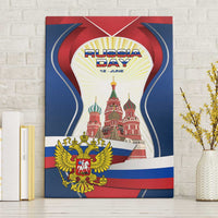Russia Day Canvas Wall Art with Kremlin Illustration, National Emblem, and Flag Stripes