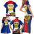 Russia Day Family Matching Short Sleeve Bodycon Dress and Hawaiian Shirt with Kremlin Illustration, National Emblem, and Flag Stripes