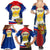Russia Day Family Matching Summer Maxi Dress and Hawaiian Shirt with Kremlin Illustration, National Emblem, and Flag Stripes