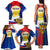 Russia Day Family Matching Tank Maxi Dress and Hawaiian Shirt with Kremlin Illustration, National Emblem, and Flag Stripes