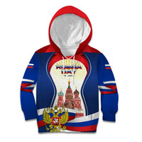 Russia Day Kid Hoodie with Kremlin Illustration, National Emblem, and Flag Stripes