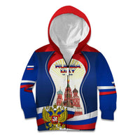 Russia Day Kid Hoodie with Kremlin Illustration, National Emblem, and Flag Stripes