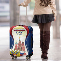 Russia Day Luggage Cover with Kremlin Illustration, National Emblem, and Flag Stripes