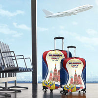 Russia Day Luggage Cover with Kremlin Illustration, National Emblem, and Flag Stripes