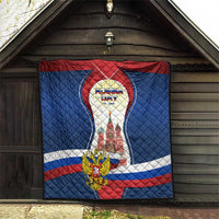 Russia Day Quilt with Kremlin Illustration, National Emblem, and Flag Stripes