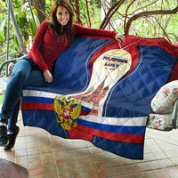 Russia Day Quilt with Kremlin Illustration, National Emblem, and Flag Stripes