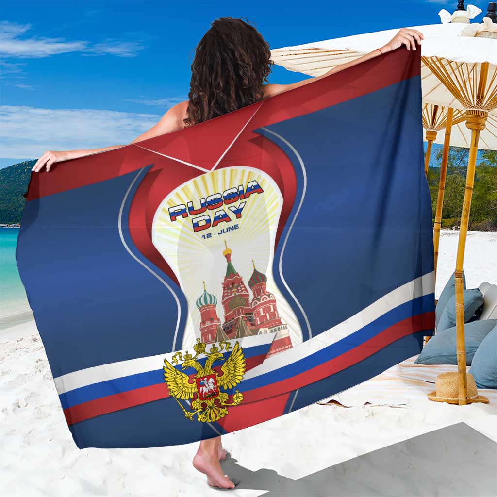 Russia Day Sarong with Kremlin Illustration, National Emblem, and Flag Stripes
