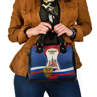 Russia Day Shoulder Handbag with Kremlin Illustration, National Emblem, and Flag Stripes