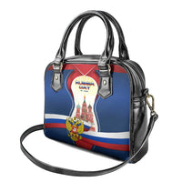 Russia Day Shoulder Handbag with Kremlin Illustration, National Emblem, and Flag Stripes