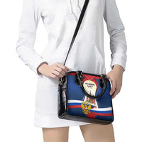 Russia Day Shoulder Handbag with Kremlin Illustration, National Emblem, and Flag Stripes