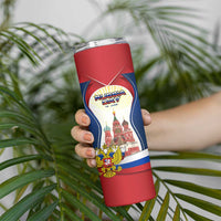 Russia Day Skinny Tumbler with Kremlin Illustration, National Emblem, and Flag Stripes