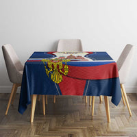 Russia Day Tablecloth with Kremlin Illustration, National Emblem, and Flag Stripes