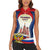 Russia Day Women Sleeveless Polo Shirt with Kremlin Illustration, National Emblem, and Flag Stripes