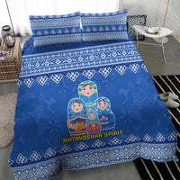 Russia Matryoshka Spirit Bedding Set with Folk Pattern and Double-Headed Eagle Emblem