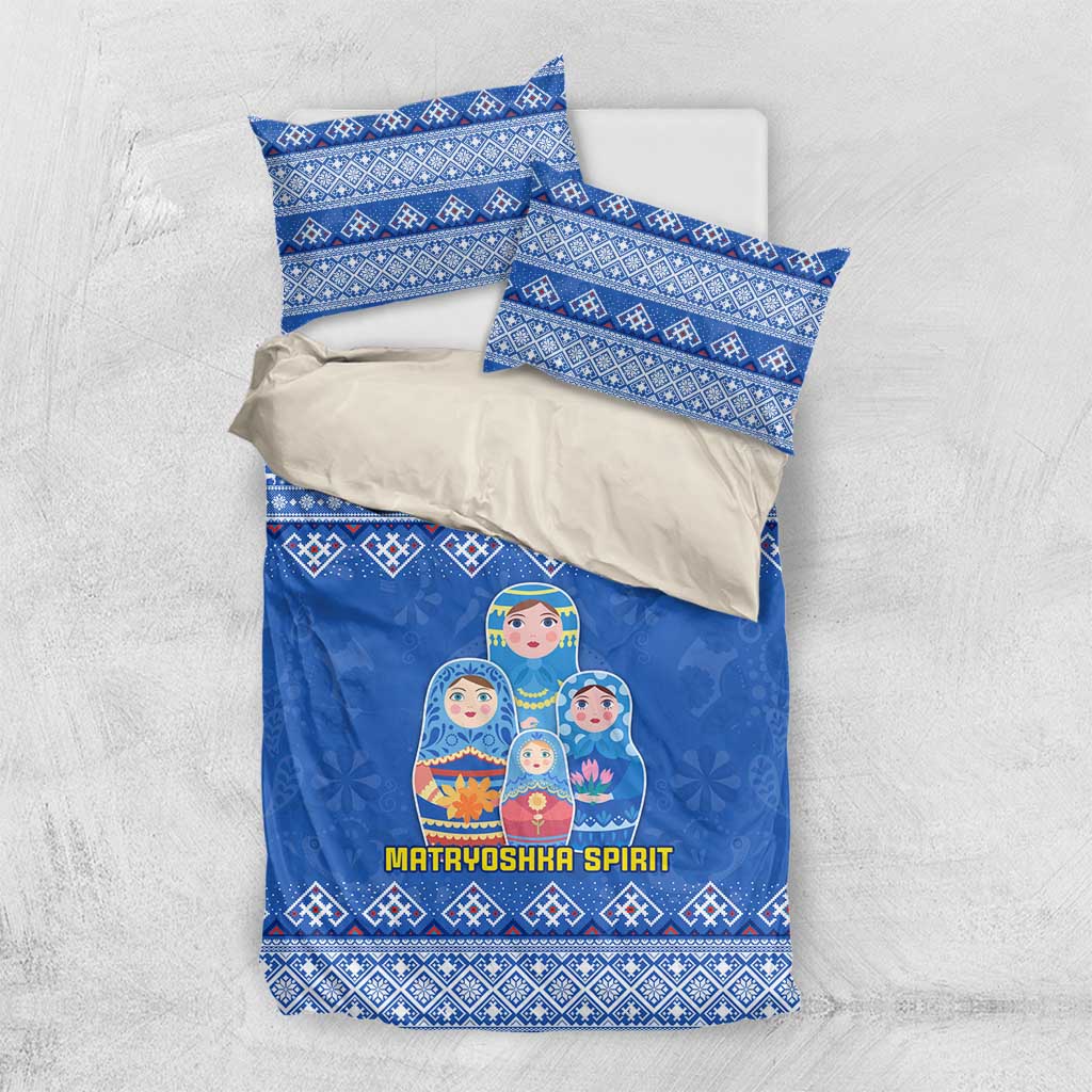 Russia Matryoshka Spirit Bedding Set with Folk Pattern and Double-Headed Eagle Emblem