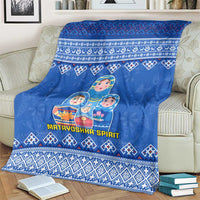 Russia Matryoshka Spirit Blanket with Folk Pattern and Double-Headed Eagle Emblem