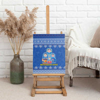 Russia Matryoshka Spirit Canvas Wall Art with Folk Pattern and Double-Headed Eagle Emblem