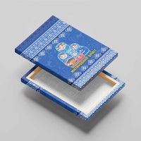 Russia Matryoshka Spirit Canvas Wall Art with Folk Pattern and Double-Headed Eagle Emblem