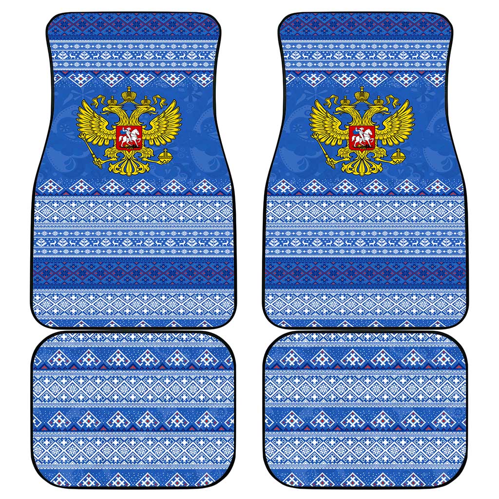 Russia Matryoshka Spirit Car Mats with Folk Pattern and Double-Headed Eagle Emblem
