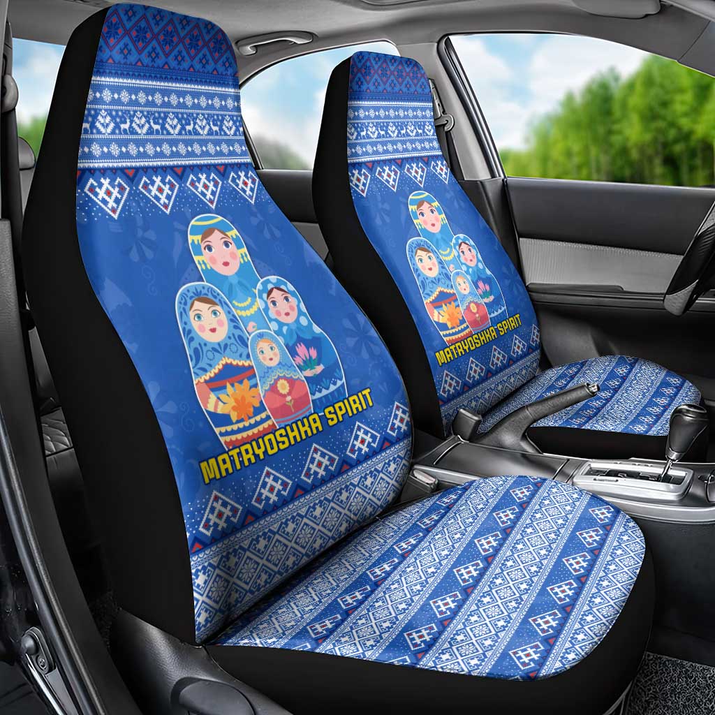 Russia Matryoshka Spirit Car Seat Cover with Folk Pattern and Double-Headed Eagle Emblem