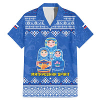 Russia Matryoshka Spirit Family Matching Mermaid Dress and Hawaiian Shirt with Folk Pattern and Double-Headed Eagle Emblem