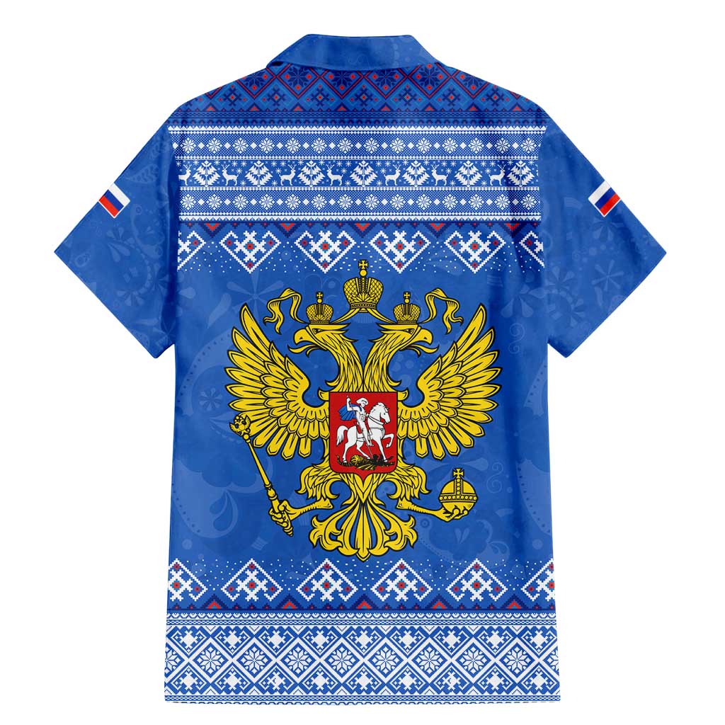 Russia Matryoshka Spirit Family Matching Mermaid Dress and Hawaiian Shirt with Folk Pattern and Double-Headed Eagle Emblem