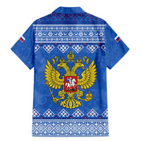 Russia Matryoshka Spirit Family Matching Mermaid Dress and Hawaiian Shirt with Folk Pattern and Double-Headed Eagle Emblem