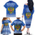 Russia Matryoshka Spirit Family Matching Off The Shoulder Long Sleeve Dress and Hawaiian Shirt with Folk Pattern and Double-Headed Eagle Emblem