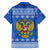 Russia Matryoshka Spirit Family Matching Off The Shoulder Long Sleeve Dress and Hawaiian Shirt with Folk Pattern and Double-Headed Eagle Emblem