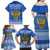 Russia Matryoshka Spirit Family Matching Off Shoulder Maxi Dress and Hawaiian Shirt with Folk Pattern and Double-Headed Eagle Emblem