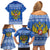 Russia Matryoshka Spirit Family Matching Off Shoulder Short Dress and Hawaiian Shirt with Folk Pattern and Double-Headed Eagle Emblem