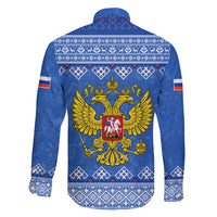 Russia Matryoshka Spirit Family Matching Summer Maxi Dress and Hawaiian Shirt with Folk Pattern and Double-Headed Eagle Emblem