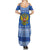Russia Matryoshka Spirit Family Matching Summer Maxi Dress and Hawaiian Shirt with Folk Pattern and Double-Headed Eagle Emblem