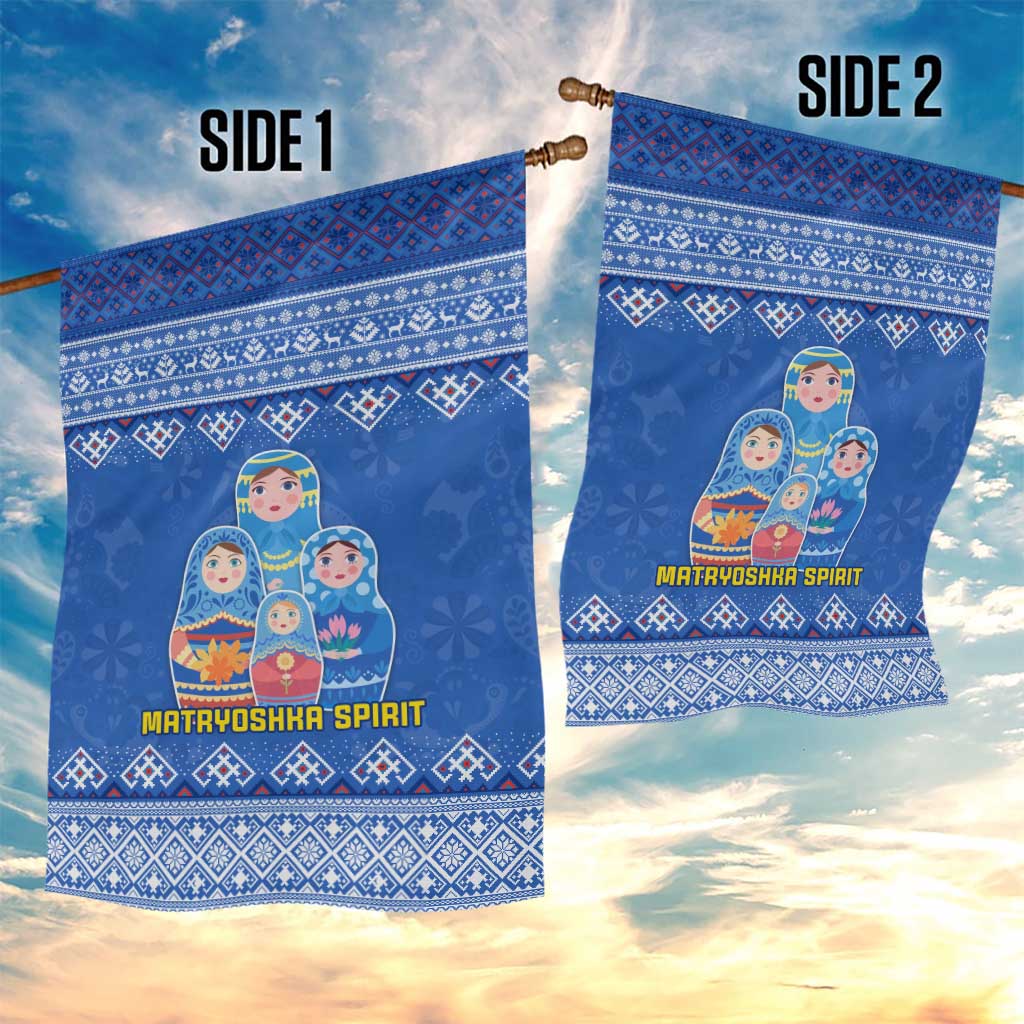 Russia Matryoshka Spirit Garden Flag with Folk Pattern and Double-Headed Eagle Emblem