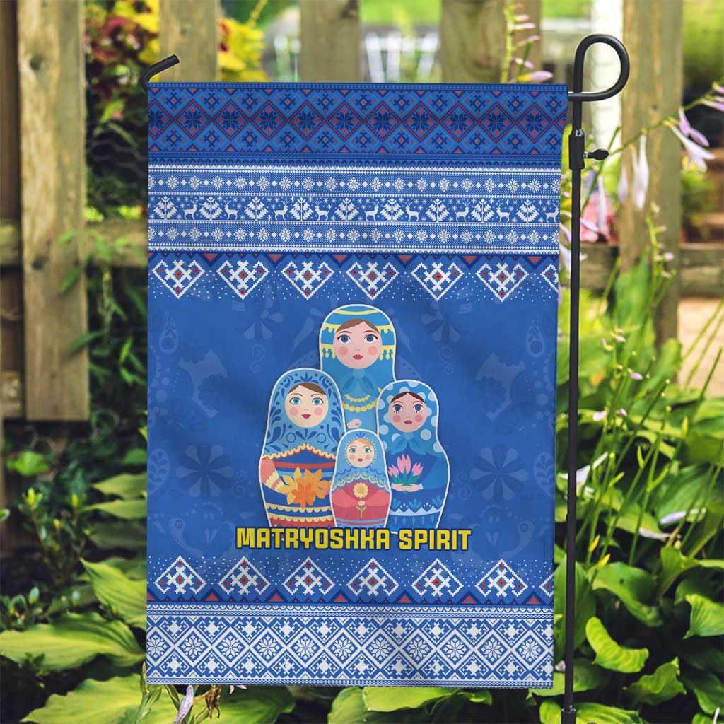 Russia Matryoshka Spirit Garden Flag with Folk Pattern and Double-Headed Eagle Emblem