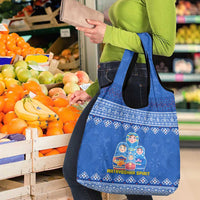 Russia Matryoshka Spirit Grocery Bag with Folk Pattern and Double-Headed Eagle Emblem
