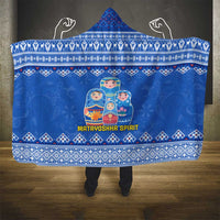 Russia Matryoshka Spirit Hooded Blanket with Folk Pattern and Double-Headed Eagle Emblem